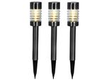 Progarden Set Di Lampade Solari Da Giardino 3 Pezzi Nero KO-DT3000240