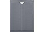 Vidaxl Armadio Da Giardino Grigio 65X45X88 Cm Pp Look Rattan