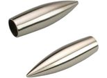Gardinenstangen-EndstüCk Liedeco "Bullet", Silber (Edelstahlfarben), H:2,2Cm L:8Cm Ø:1,6Cm, GardinenstangenendstüCke, Gardinenstangen-EndstüCk, FüR Gardinenstangen Ø 16 Mm