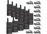 Retevis RB628B Radio Ricaricabile 1500Mah Usb C, PMR446 Walkie Talkie Portatile, Vox, Walkie Talkie Portatile Con Auricolari Per Scuole, Soccorso, Logistica (10 Pezzi, Nero)