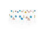 Set Di Segnali Stradali Wader №3 Per Bambini (24 Elementi) (In Busta)