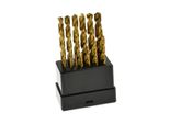 Set Di 19 Pezzi 1-10Mm Hss Tin Plast.Box (5/50)
