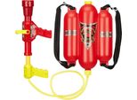 Relaxdays Pistola Ad Acqua Dei Vigili Del Fuoco - Con Zaino E Serbatoio - Estintore Giocattolo - Bambini