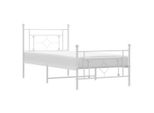 Vidaxl Struttura Letto Con Testiera E Pediera In Metallo Bianco 100X190 Cm