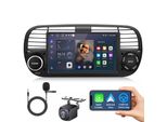 2+64G 7" Autoradio Android 15 Carplay Per Fiat 500 2007-2015 Gps Navi Wifi Bt Dab+ Rds Swc Usb Con Fotocamera"