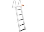 Vevor Scaletta Da Pontile 5 Gradini Rimovibili Portata 159 Kg Scaletta Per Barche Da Pontone In Lega Di Alluminio Con Gradino Largo Circa 10 Cm E Tappetino In Gomma Antiscivolo Per L'imbarco Su Barche/Laghi/Piscine/Mare