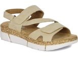 Rieker Sandalo Da Donna Con Chiusura A Velcro E Zeppa Sportiva V2366, Misura:37 Eu, Colore:Beige