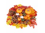 Set Di 162 Pezzi Per Decorazioni Autunnali - Foglie D'acero Artificiali, Ghiande E Zucche - Decorazione Da Tavola Realistica Per La Casa E L'atmosfera Festiva