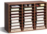 Organizzatore Di Letteratura In Legno 27 Scomparti Ripiani Rimovibili Marrone Scuro