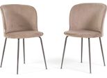 Set Di 2 Sedie Da Pranzo In Velluto Con Gambe In Metallo, Design Elegante E Moderno Per Cucina, Sala Da Pranzo, Ufficio, Bar E Ristorante - Leila - Beige