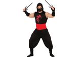 Ninja Dragon Warrior Outfit Carnevale Dragon Warrior Costume Stile Asiatico Rosso Nero Tuta Con Cappuccio Carnevale Notte Misteriosa, Taglia: 52 - 54 (L) Colore: Nero