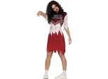 Zombie Cheerleader Halloween Sport Outfit Sanguinosa Costume Horror Scary Party, Taglia: 42 - 44 (L) Colore: Rosso