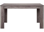 In And Outdoormatch Tavolo Da Pranzo Kennedi - Stile Country - 140 X 90 X 77 Cm - Rovere Scuro - Design Elegante