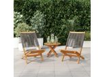 Vidaxl Sedie Da Giardino 2 Pz. Legno Massiccio Grigio Di Acacia E Polipropilene
