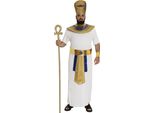 Costume Da Faraone Veste Reale Egitto Antichità Culturale Insegna Carnevale Uomo, Taglia: 56 - 58 (Xxl) Colore: Bianco