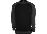 Urban Classics Uomo 2-Tone Raglan Crewneck Blk/Cha - 5XL