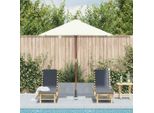 Vidaxl Ombrellone Con Palo In Legno 150X200 Cm Bianco Sabbia
