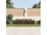 Vidaxl Letto Da Giardino Rialzato Acciaio Zincato 320×40×45 Cm Marrone