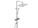 Joho Doccia A Pioggia Sistema Doccia Senza Rubinetto Doccia Set Doccia Cromato Con Mensola, Soffione, Asta Doccia, Tubo Doccia, Soffione 35*25Cm