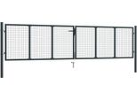 Vidaxl Cancello Da Giardino A Rete In Acciaio Zincato 400 X 150 Cm Grigio