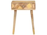 Comodino 43×30×58 Cm In Legno Massiccio Di Mango