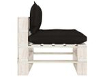 Vidaxl Divano Centrale In Pallet Da Giardino Con Cuscini In Legno Nero