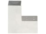 Vidaxl Connettore Per Pali 4 Pz. A L In Metallo Zincato 81 X 81 Mm