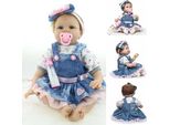 22" Bambole Realistiche Di Baby Girl Reborn Dolls Infant Handmade Vinyl Silicone Dolls"