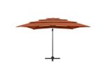 Vidaxl Ombrellone Con Palo In Alluminio A 4 Strati In Terracotta 250X250 Cm