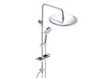 Joho Set Doccia A Pioggia In Acciaio Inox Con Asta Doccia, Sistema Doccia Senza Rubinetto Con Mensola Doccia Cromata (Soffione D30Cm)