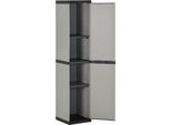 Vidaxl Armadio Da Giardino A 3 Ripiani Grigio E Nero 34X40X168 Cm