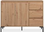 Credenza Con 2 Ante, 3 Cassetti E 1 Ripiano L120 Cm - Plock