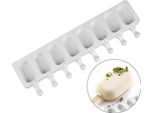 Stampi Per Ghiaccioli Set Di Stampi In Silicone Per Mini Gelati, Stampi Per Ghiaccioli Riutilizzabili Stampi Per Ghiaccioli Con Bastoncini Di Legno Ideali Per Ghiaccioli ，8-Cavità