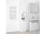 Vidaxl Armadio Da Bagno Bianco 32X34X188,5 Cm In Legno