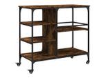 Carrello Da Cucina In Rovere Fumé 100X45X89,5 Cm Materiale A Base Di Legno