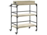 Carrello Da Cucina Rovere Sonoma 81,5X41X92,5 Cm Materiale A Base Di Legno