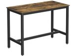 Tavolo Da Bar Deluxe - Rettangolare - Industriale - Tavolo Da Bar Per Interni Ed Esterni - Metallo E Legno - 120X60X90Cm