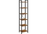 In And Outdoormatch Libreria Raoul - Scaffale Portaoggetti - 6 Ripiani - Scaffali Aperti - Ufficio - Soggiorno - Camera Da Letto - 40 X 30 X 178,6 Cm - Marrone Vintage/Nero