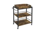 Carrello Portavivande Su Ruote - Industriale - Carrello Portavivande - Carrello Bar - Carrello Portabibite - 3 Vassoi - 65X40X86Cm