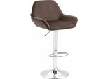 In And Outdoorsgabello Da Bar In Velluto Garry - Set Di 1 - Altezza Seduta 63-83 Cm - Con Schienale - Regolabile In Altezza - Per Cucina E Bar - Sgabelli Ergonomici - Cromo