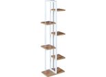 In And Outdoormatch Supporto Per Piante Mona - 120 X 34 X 21 Cm - Bianco E Noce - Metallo E Truciolato - Design Elegante