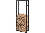 In And Outdoormatch Cristal Porta Legna In Acciaio - Conservazione Della Legna - 50 X 150 X 25 Cm - Nero