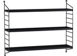 In And Outdoormatch Wandregal Mani - Mit 3 Regalen - 50X60X15 Cm - Schwarz - Stahl