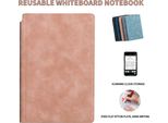 A5 Taccuino Riutilizzabile Per Lavagna Bianca In Pelle Memo Senza Penna Per Lavagna Bianca Cancellabile Panno Per Planner Settimanale Taccuini Da Ufficio Eleganti E Portatili, Rosa,