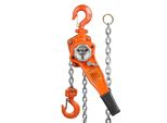 Paranco A Catena Manuale A Leva - 3/4 Tonnellate - Portata 750 Kg - Lunghezza 1,5 M - Acciaio Al Carbonio Zincato G80 - Con Doppio Freno A Pedale Weston - Guida Catena Automatica - Gancio Rotante A 360° - Per Officine.