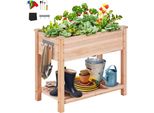 Fioriera A Letto Rialzato In Legno Con Ripiano - Portata 75 Kg - Fioriera Da Giardino Per Terrazze - Letto Per Orto - 86X46X76 Cm - Ideale Per La Coltivazione Di Ortaggi, Frutta E Piante Aromatiche.