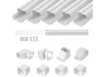 Copri Linea Mini Split - Copri Tubature In Pvc Decorativo Per Il Condizionamento Dell'aria - 76,2 Mm L X 3110 Mm L - Verniciabile - Bianco - Con 5 Condotti Diritti - Componenti Completi - Per Pompe Di Calore