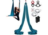 Set Di Amache Per Yoga Aereo 8 X 2,8 M - Altalena Per Yoga Aereo Verde - Altalena Per Amache Per Yoga Aereo Da Interno 1000 Kg Max. Capacità Di Carico - Inclusi Calzini Da Yoga, Moschettone In Acciaio E Giunto Girevole In Alluminio