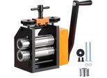 Laminatoio Manuale 75 Mm - Laminatoio Combinato 3 In 1 - Laminatoio Manuale Per Gioielli - Spessore Regolabile 0,03-6,5 Mm - Platino / K-Oro / Ottone - Qualità Tedesca