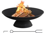 Ciotola Per Il Fuoco 76 Cm Di Diametro, 14 Cm Di Profondità - Fuoco Da Giardino In Ghisa Con Gambe Di Supporto - Cesto Per Il Fuoco Da Campeggio In Giardino - Pozzetto Nero Per Il Barbecue